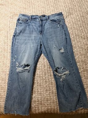 Judy Blue Light Blue Distressed Boyfriend Jeans